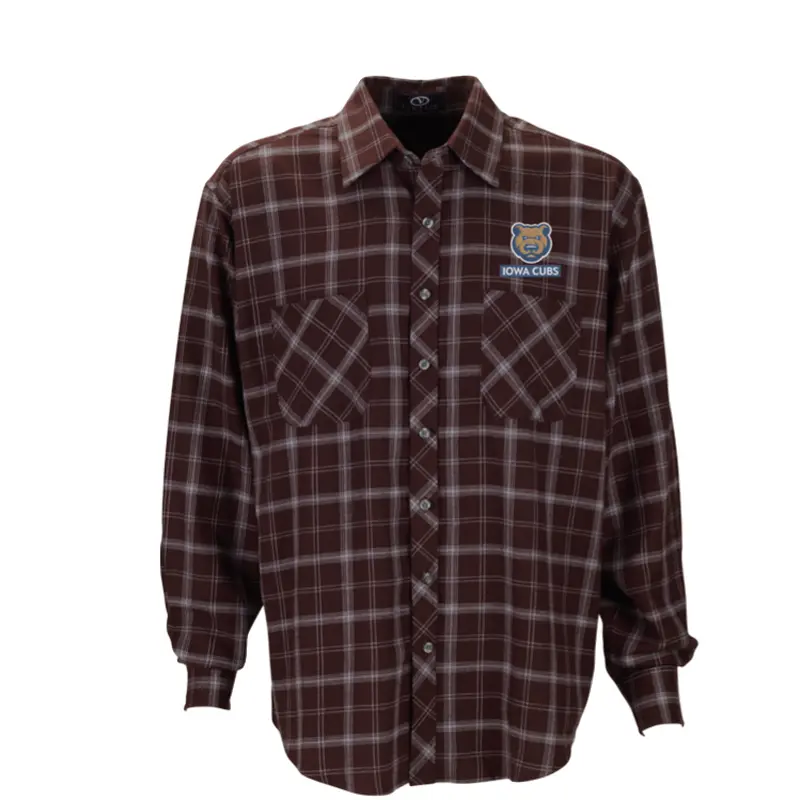 Men's Vantage Iowa Cubs Brewer Flannel Shirt Maroon