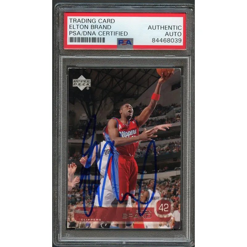 2002-03 Upper Deck #60 Elton Brand Signed Card AUTO PSA Slabbed Clippers
