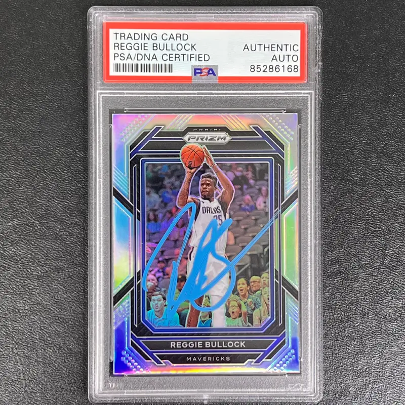 2022-23 Panini Prizm #179 Reggie Bullock Signed Card AUTO PSA Slabbed Mavericks