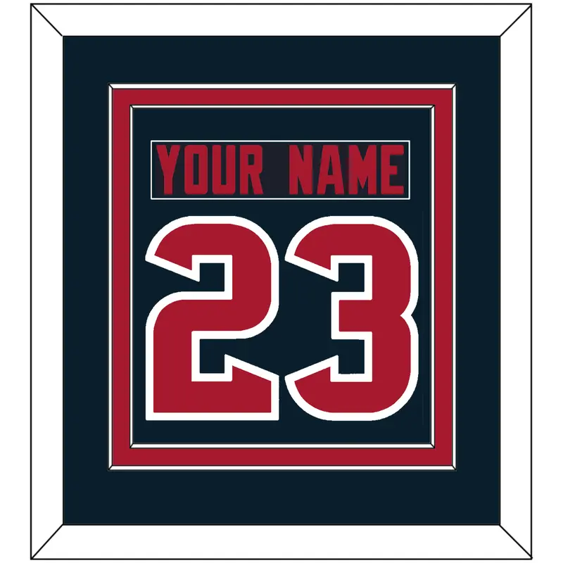 Houston Nameplate & Number (Back) Combined - Alternate Blue (2017-2023) - Double Mat 2