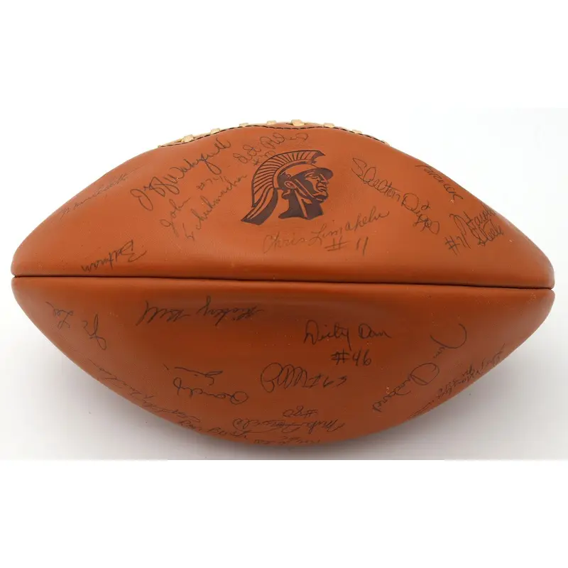1974 USC Trojans Team Signed Football JSA COA