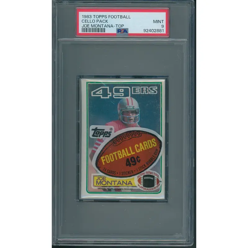 1983 Topps Football Unopened Cello Pack PSA 9 Montana Top *2881