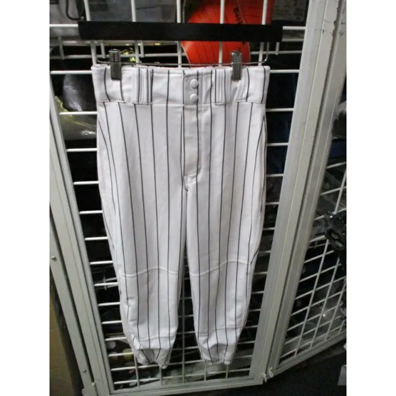 Used White and Black Pin-Striped Elastic Bottom Pants Youth Size Large