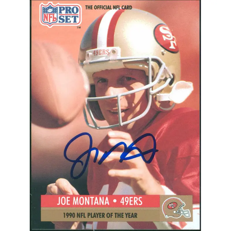 49ers Joe Montana Authentic Signed 1991 Pro Set #3 Card Autographed BAS #BB84984