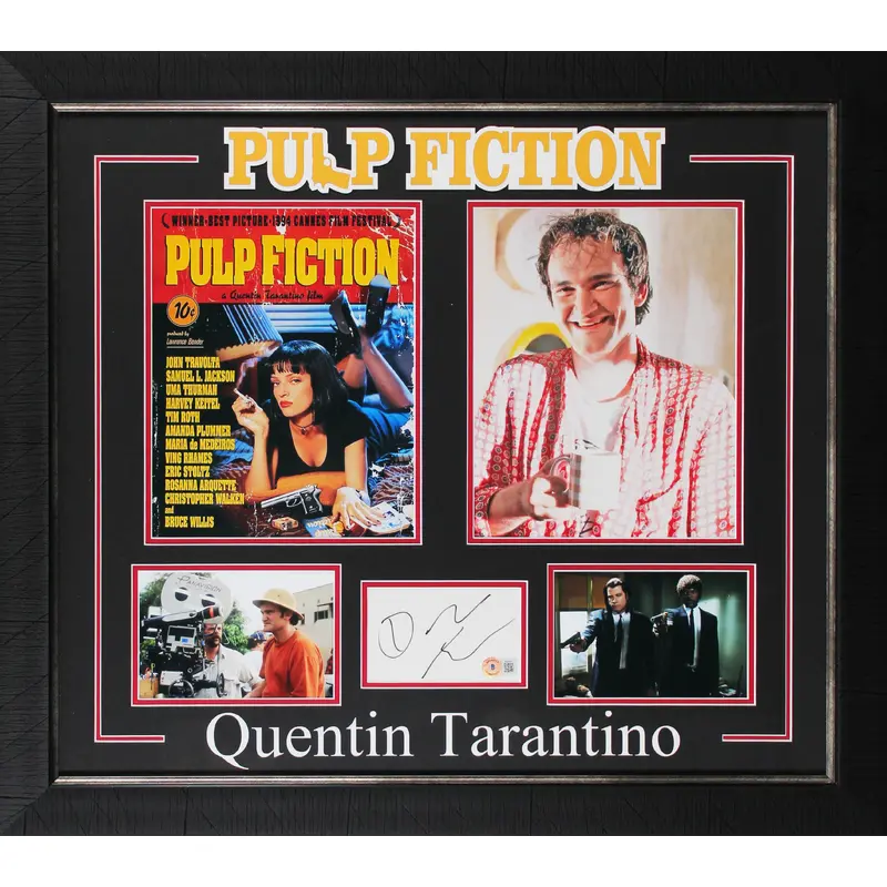 Quentin Tarantino Pulp Fiction Signed & Framed 3x5 Index Card BAS #BJ07047