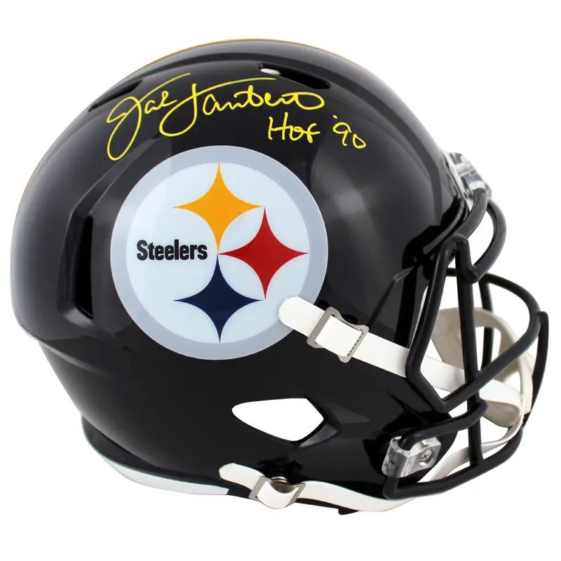 Steelers Jack Lambert "HOF 90" Signed Full Size Speed Rep Helmet BAS Witnessed