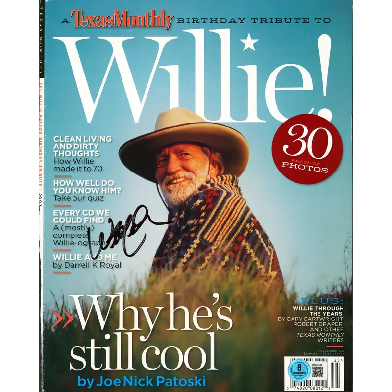 Willie Nelson Authentic Signed 2003 Texas Monthly Magazine Cover BAS #BS20731