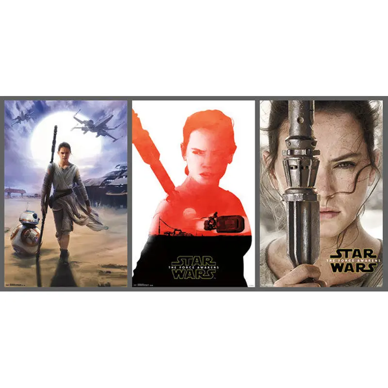 COMBO: Star Wars The Force Awakens REY 3-Poster Combo Set - Trends International