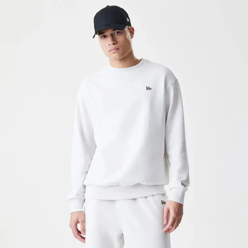 New Era Premium Essential Pastel Grey Oversized Crew Neck Sweater
