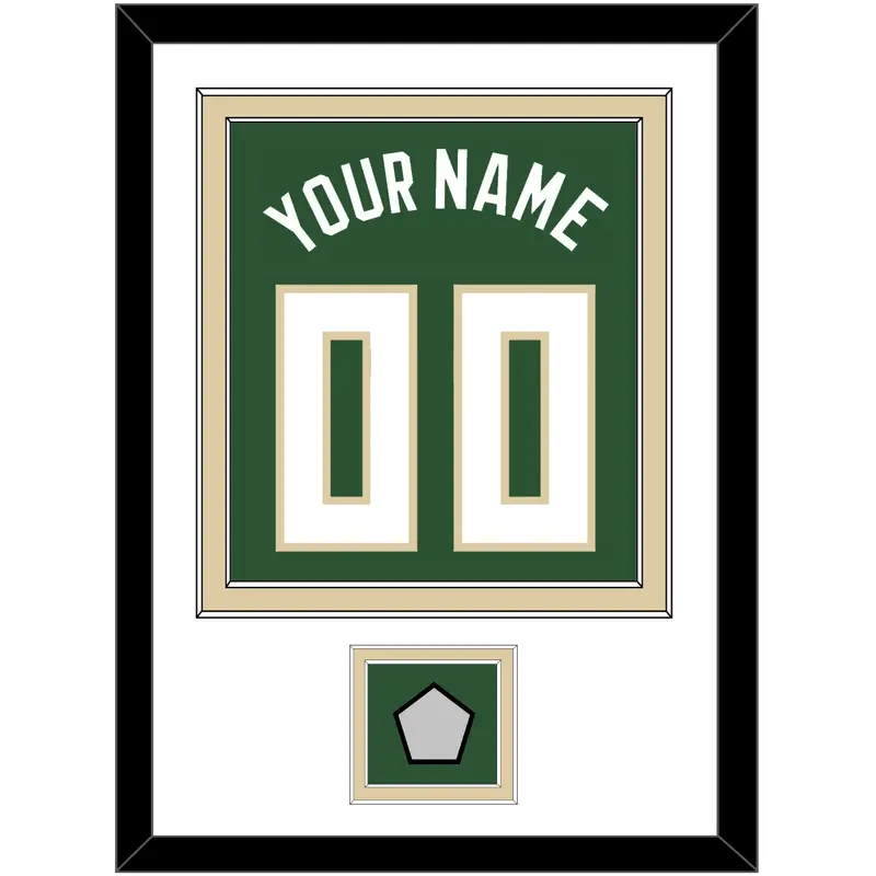 Milwaukee Name & Number With Finals Patch - Green Statement - Double Mat 1