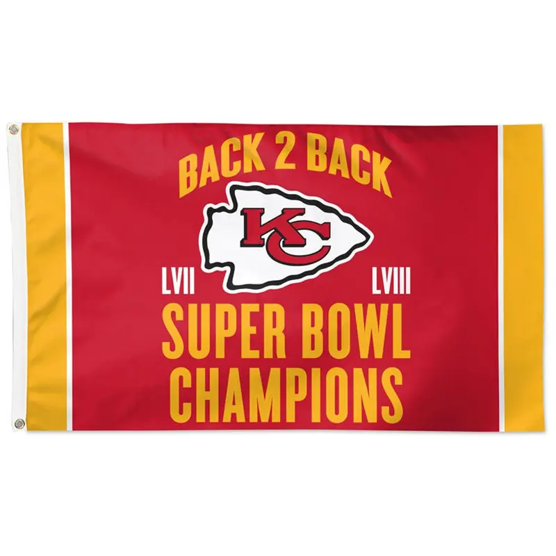 Kansas City Chiefs SUPER BOWL LVIII (2024) CHAMPIONS Deluxe-Edition 3'x5' FLAG - Wincraft