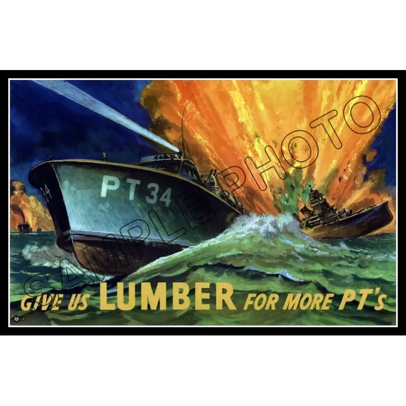 1943 WWII Poster 11X17 - Give Us Lumber - 3109