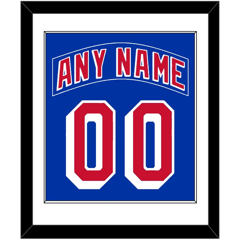 New York Nameplate & Number (Back) Combined - Road Blue (1990-2004) - Single Mat 1