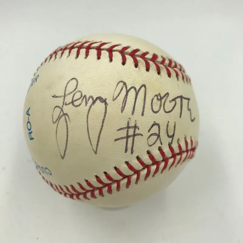 Lenny Moore #24 Signed Autographed Baseball NFL Hall Of Fame Colts JSA COA