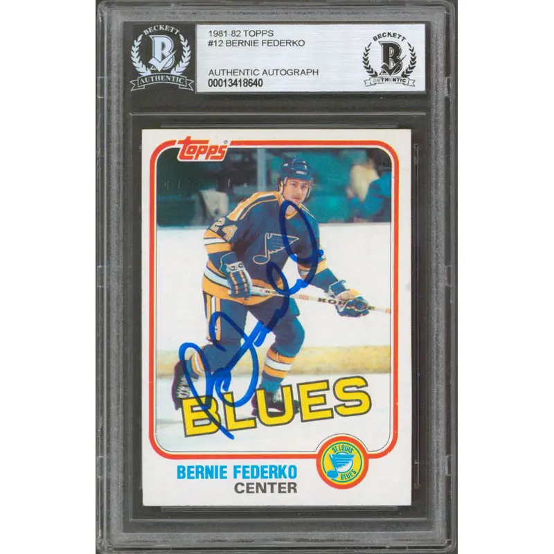 Blues Bernie Federko Authentic Signed 1981 Topps #12 Card Autographed BAS Slab