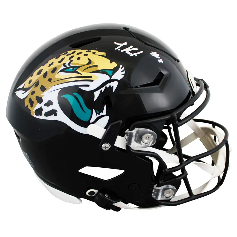 Jaguars Travis Hunter Authentic Signed Speed Flex Full Size Helmet BAS Witnessed