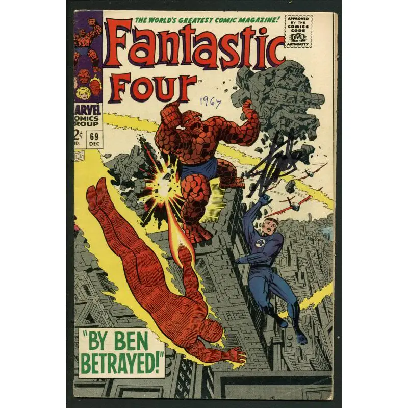 Stan Lee Signed Fantastic Four #69 Comic Book By Ben Betrayed PSA/DNA #W18831