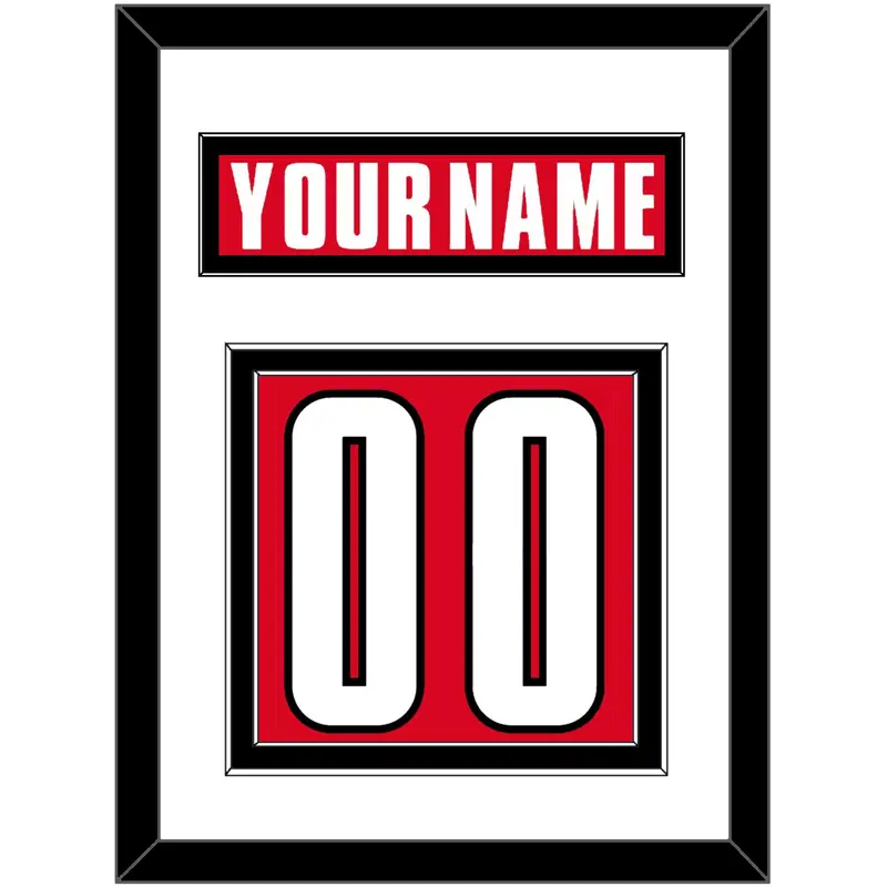 Canada Men's Hockey Nameplate & Number (Back) - 2002 Olympics Road Red - Double Mat 1