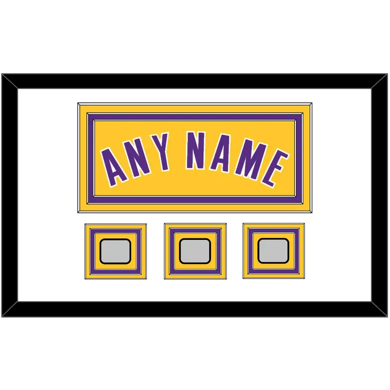 Los Angeles Name & 3 Finals Patches - Home Yellow (1999-2018) - Triple Mat 1