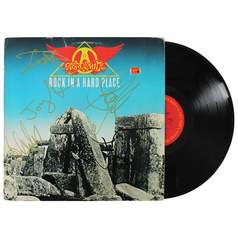 Aerosmith (5) Tyler, Perry, Hamilton +2 Signed Album Cover W/ Vinyl JSA #XX05400