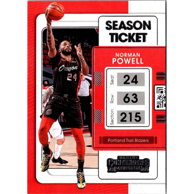 2021 Panini Contenders Game Ticket Red Norman Powell #49
