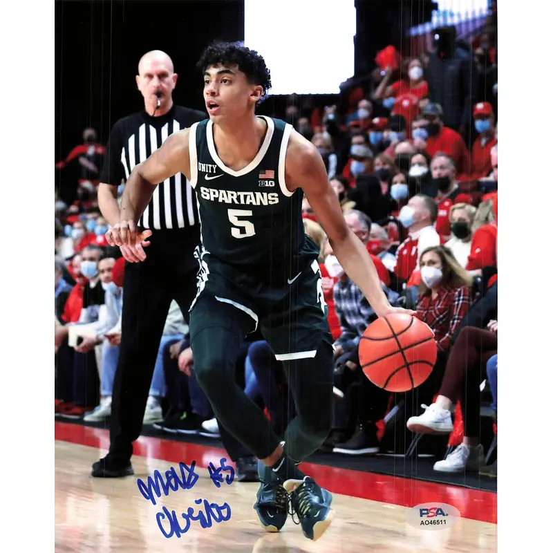 MAX CHRISTIE Signed 8x10 photo PSA/DNA Michigan State Autographed
