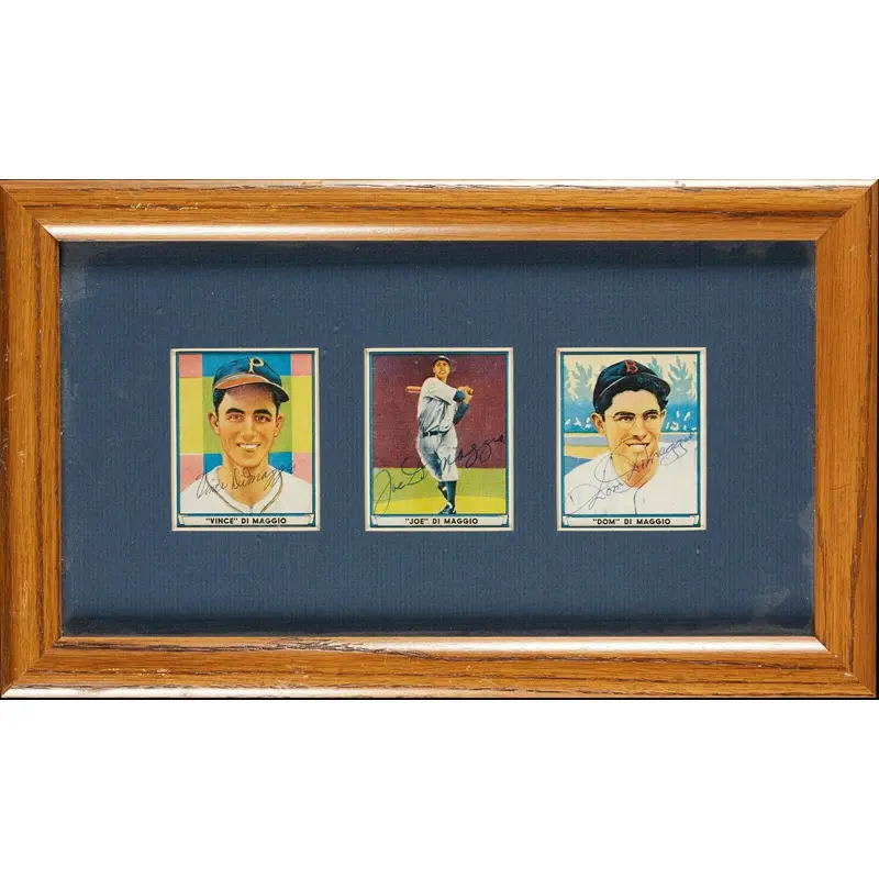 1941 Play Ball Joe Dimaggio Vince Dimaggio Dom Dimaggio Signed RP Cards Beckett