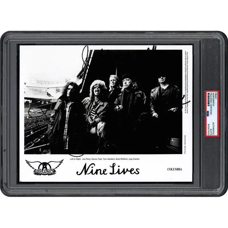 Aerosmith Full Band Signed Autographed 1997 Photo 5 Sigs PSA DNA Certified