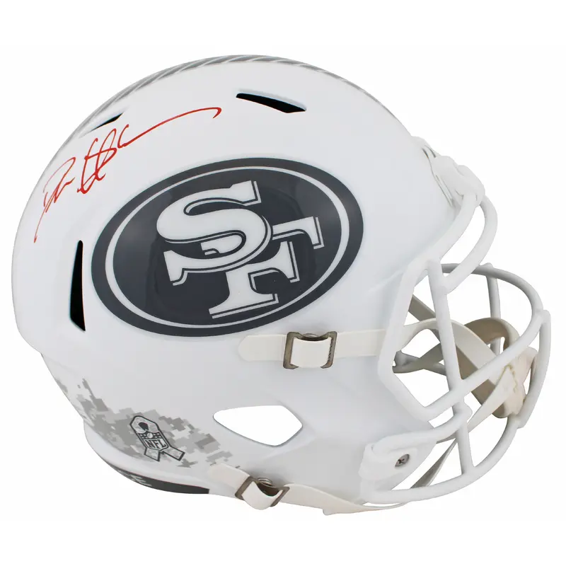 49ers Deion Sanders Signed Salute To Service III F/S Speed Rep Helmet BAS Wit