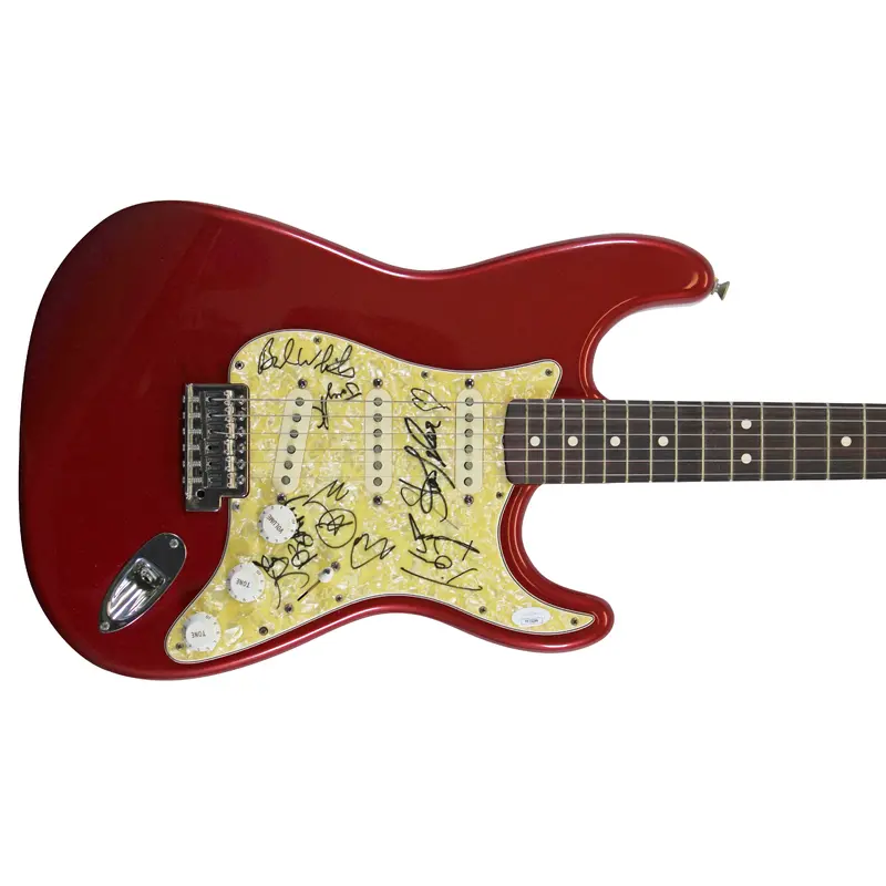 Aerosmith (5) Tyler, Perry, Whitford +2 Signed Fender Squier Guitar JSA #YY15246