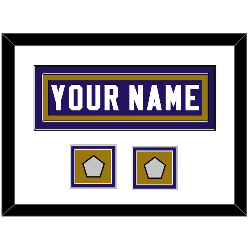 Baltimore Nameplate & Super Bowl XXXV & XLVII Jersey Patches - Home Purple - Double Mat 1