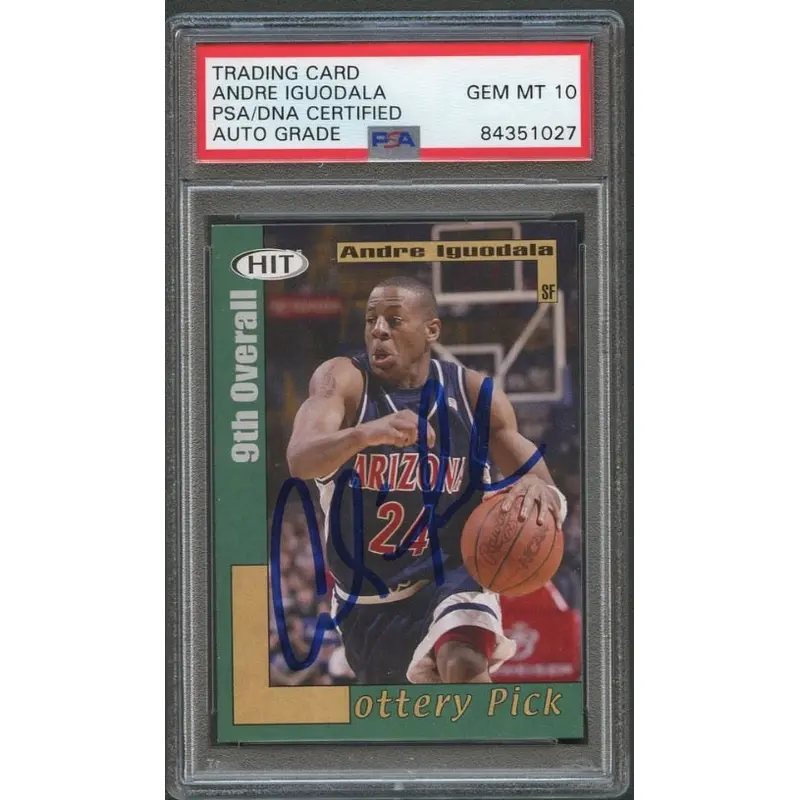 2004 SAGE HIT #45 Andre Iguodala Signed Card AUTO 10 PSA Slabbed