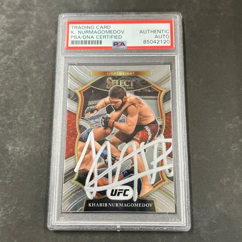 2021 Panini Select #47 Khabib Nurmagomedov Signed Card PSA Slabbed
