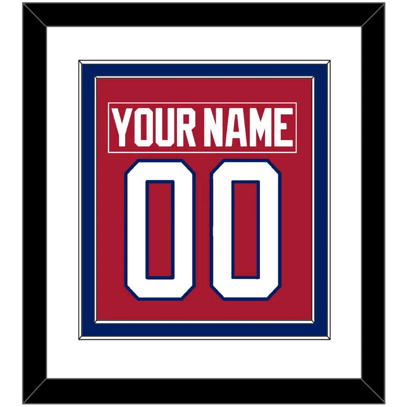 Montreal Nameplate & Number (Back) Combined - Road Red (1984-1997) - Double Mat 1