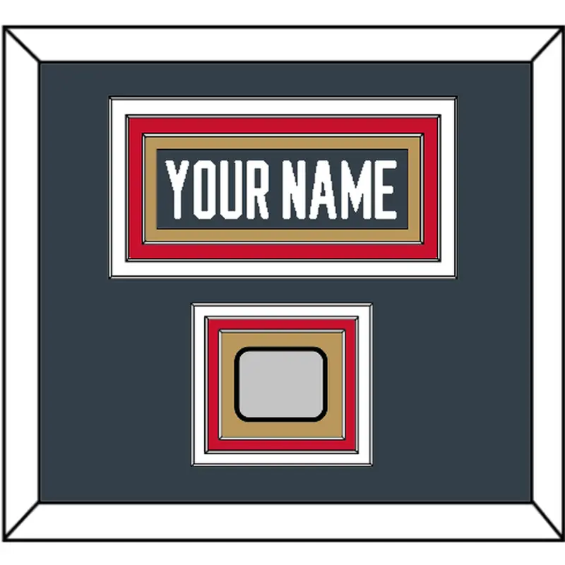 Vegas Nameplate & 2023 Stanley Cup Champions Patch - Home Steel Gray - Triple Mat 2