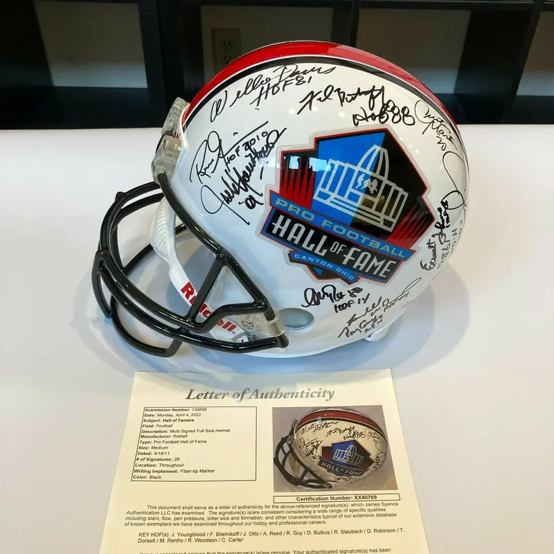 Beautiful HOF Multi Signed Full Size Football Helmet 26 Sigs JSA COA