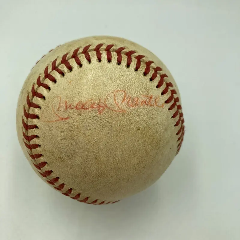 Mickey Mantle Billy Martin Yogi Berra Signed 1977 Game Used Baseball JSA COA