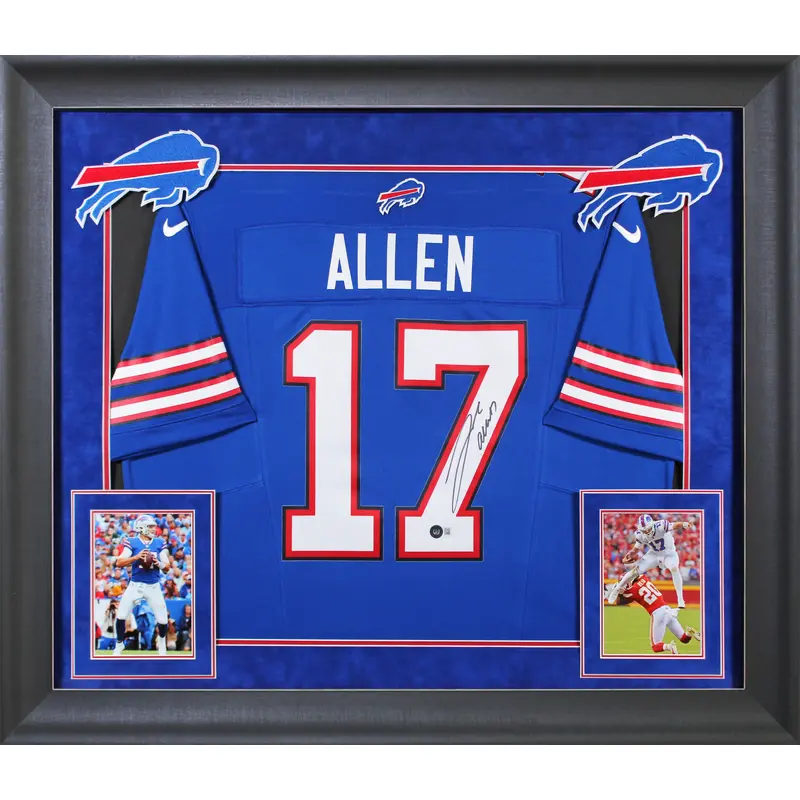 Bills Josh Allen Authentic Signed Blue Nike Limited Framed Jersey BAS Witnessed