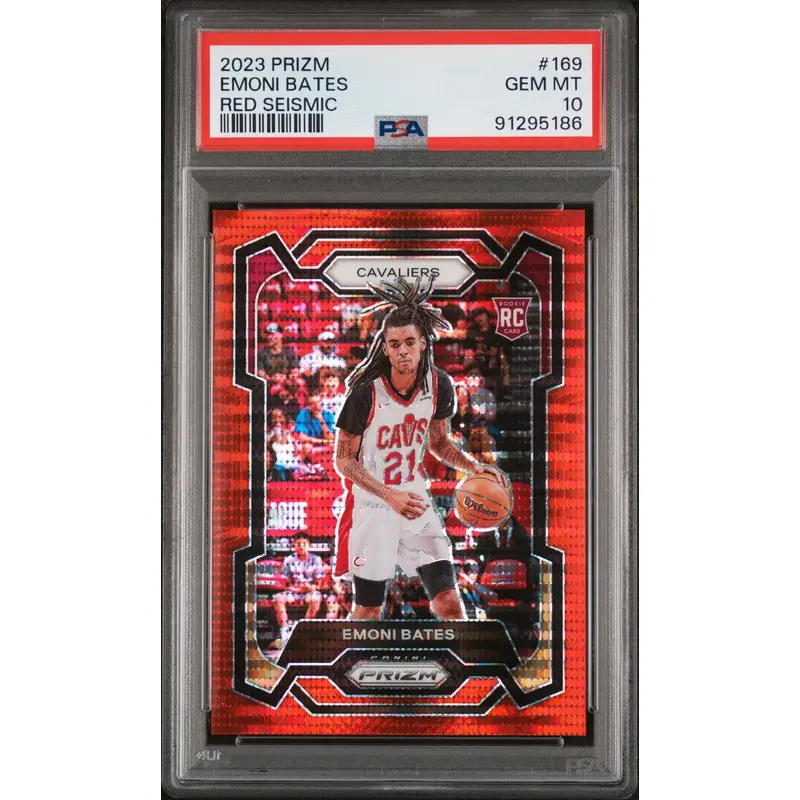 Emoni Bates 2023 PRizm #169 Red Seismic #169/299 PSA 10 Gem Mint