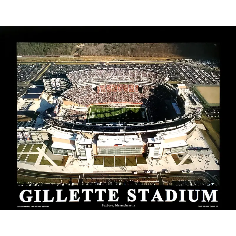 New England Patriots Gameday Gillette Stadium Aerial Poster Print - Aerial Views