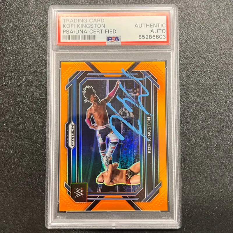 2023 Panini Prizm Smackdown #5 Kofi Kingston Signed Card AUTO PSA/DNA Slabbed WWE