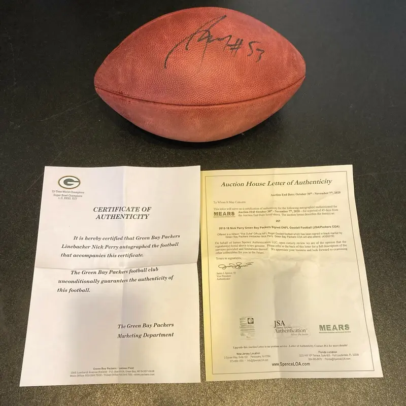 Nick Perry Signed Autographed Wilson NFL Football Green Bay Packers JSA COA