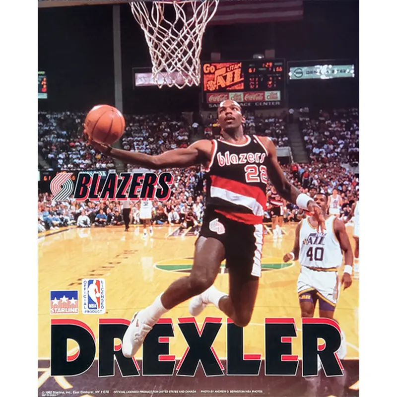 Clyde Drexler "Drive" Portland Trailblazers 16x20 NBA Action Poster - Starline 1992