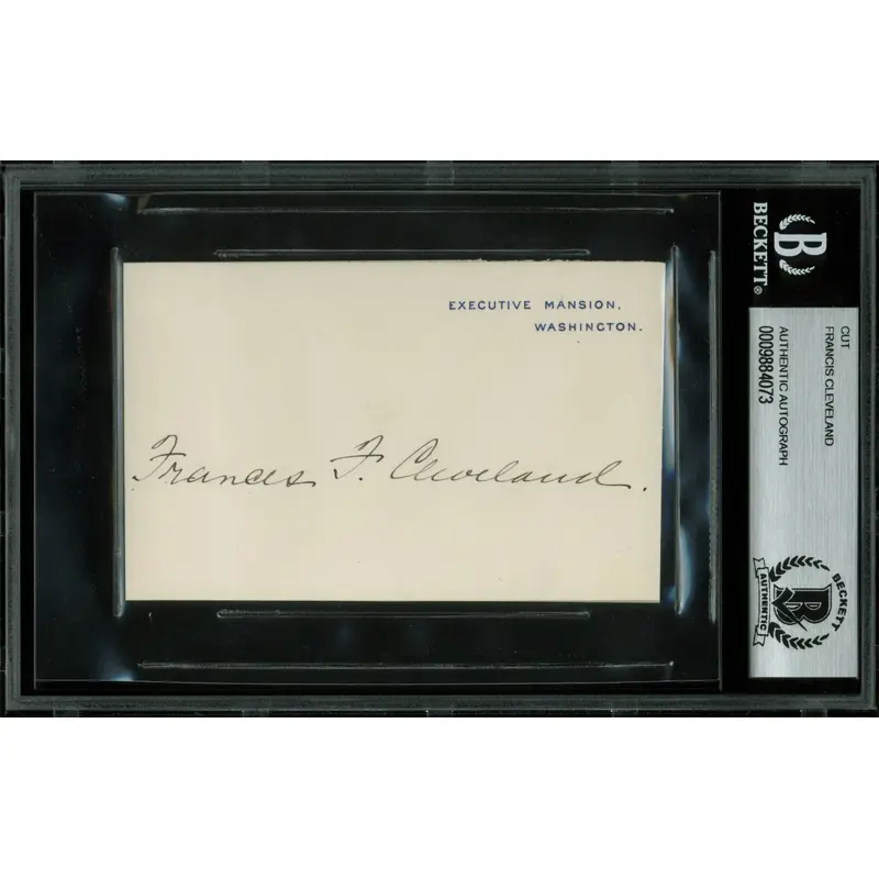 Francis Cleveland Authentic Signed 2.75x4.25 White House Card BAS Slabbed