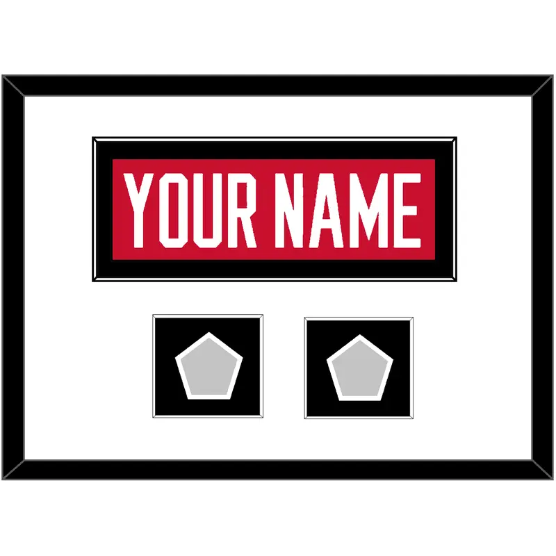 Chicago Nameplate & 2 Stanley Cup Finals Patches - Home Red (2007-2017) - Single Mat 1