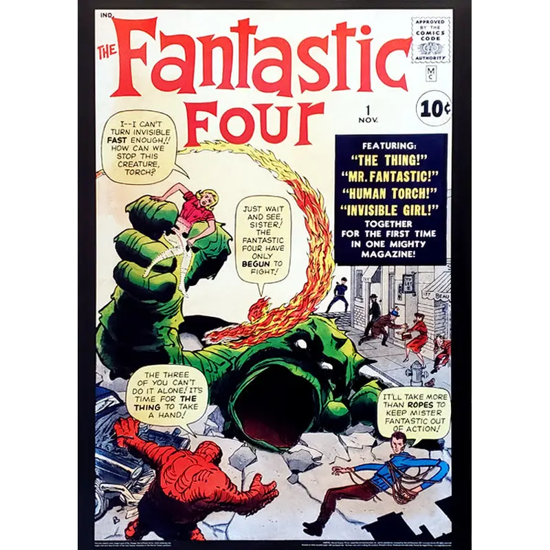 Fantastic Four #1 (Nov. 1961) Marvel Comics Classic Cover Poster Print - Asgard Press
