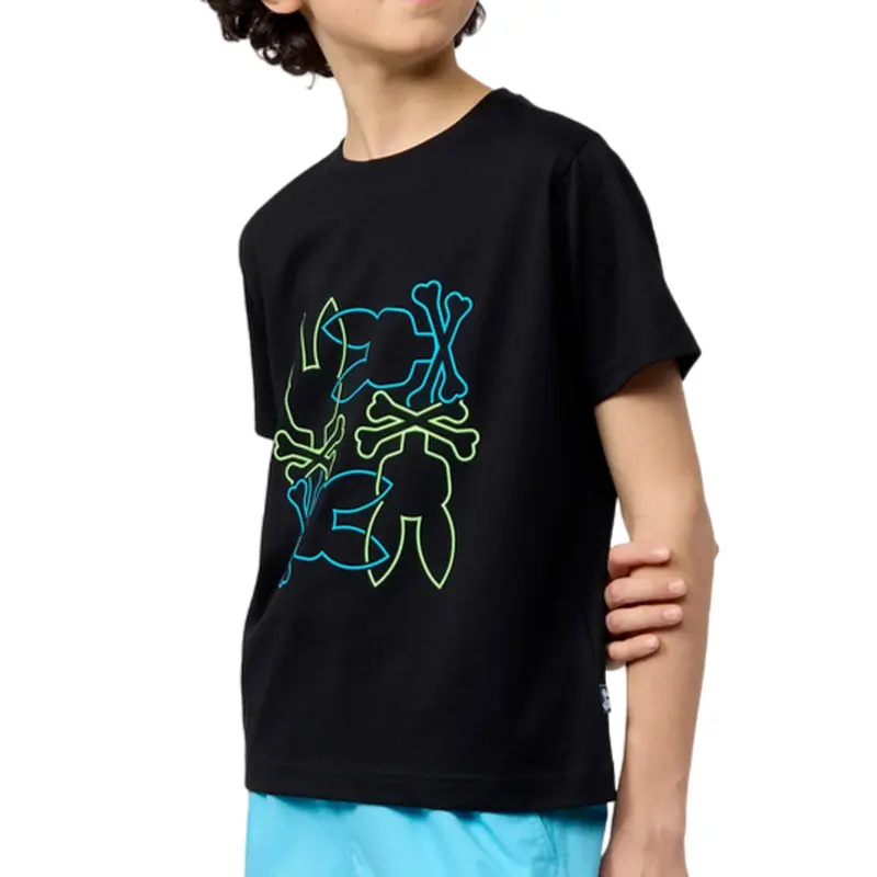 PSYCHO BUNNY KIDS BLACK T SHIRT B0U111B2TS BLK