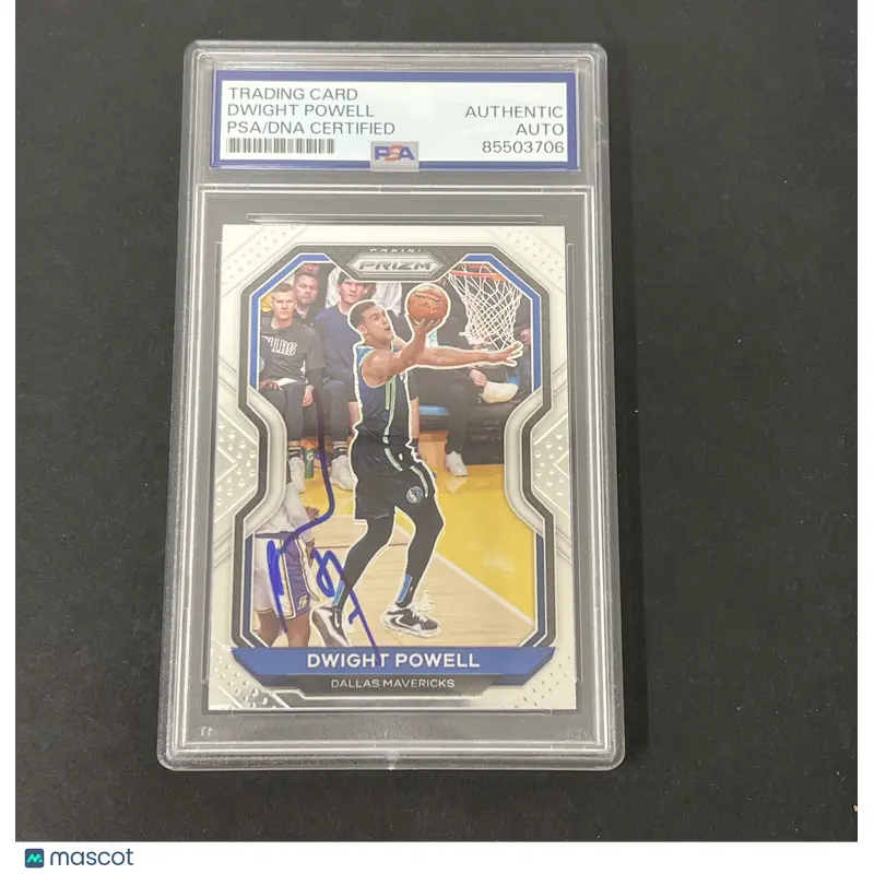 2020-21 Panini Prizm Basketball #83 Dwight Powell signed card PSA