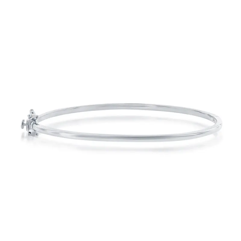 Sterling Silver 46x56mm Polished Oval Bangle
