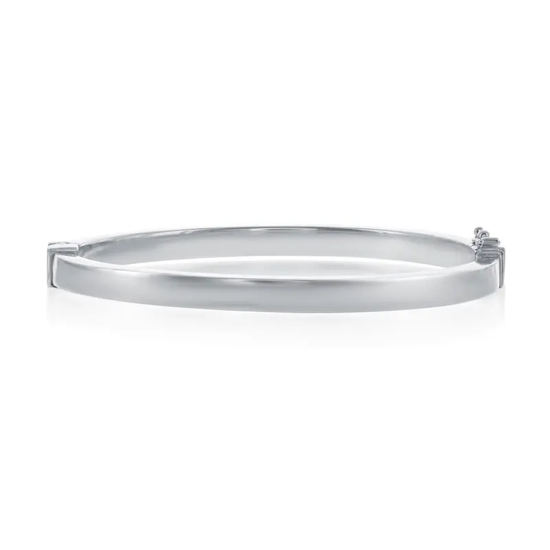 Sterling Silver Plain Hinged Bangle